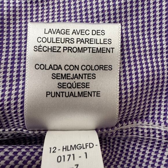 Tommy Bahama Dress Shirt Mens 16.5 34-35 Purple Houndstooth Long Sleeve NWT - Picture 12 of 12